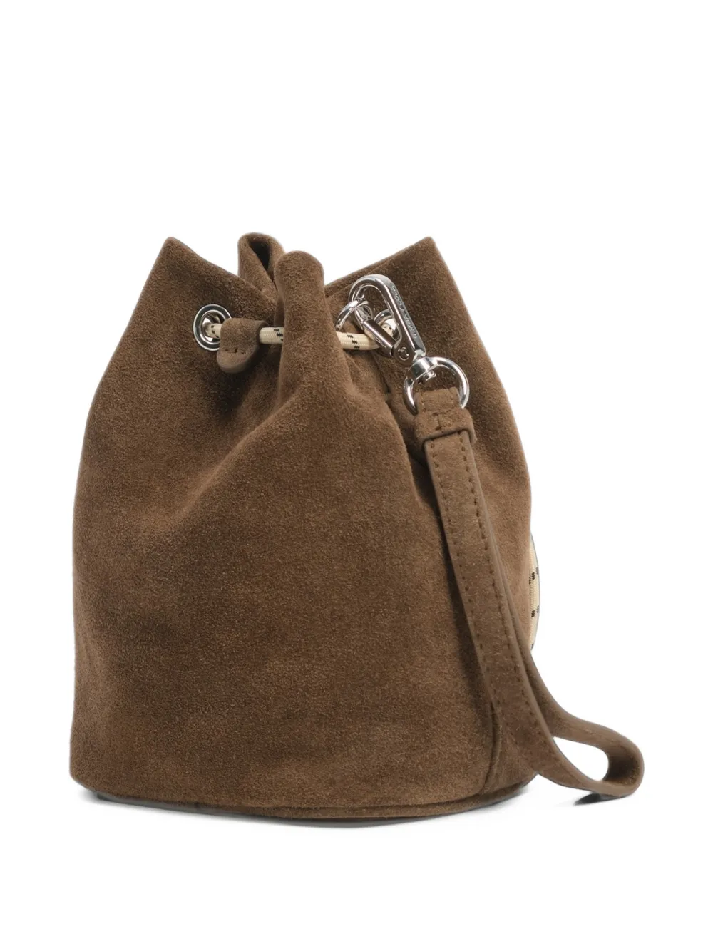 BIMBA Y LOLA dark khaki cotton and split bucket bag Bruin