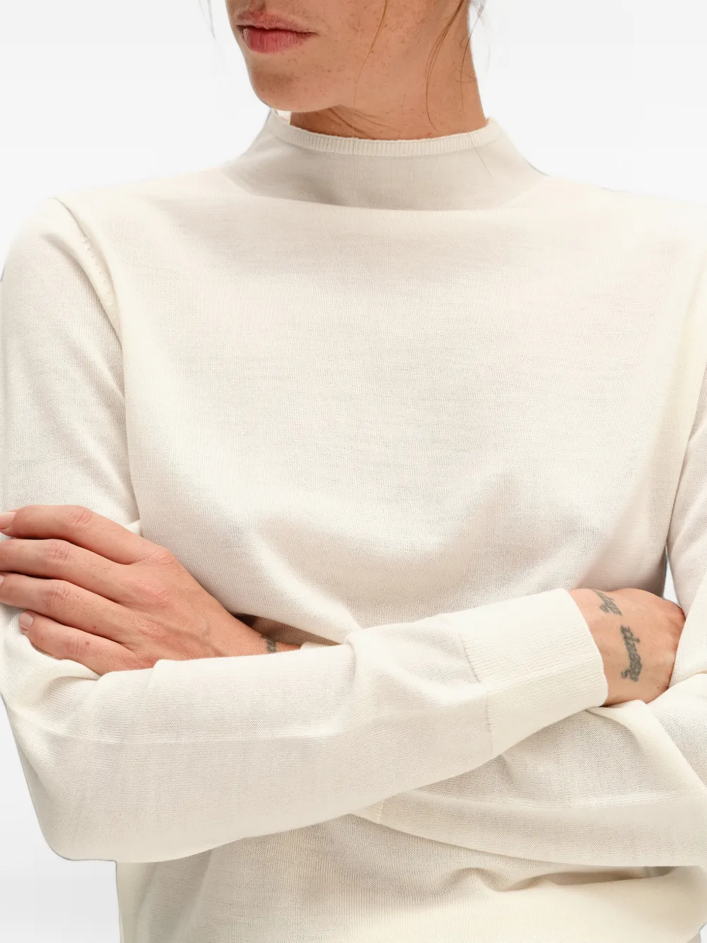BIMBA Y LOLA ivory merino wool turtleneck sweater Beige