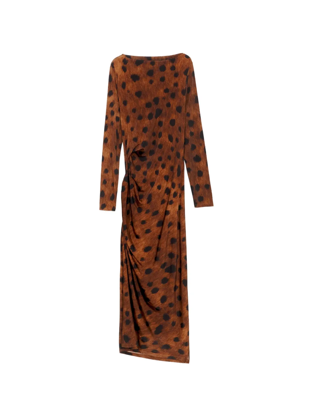 BIMBA Y LOLA deer black and brown ruched fitted dress Bruin