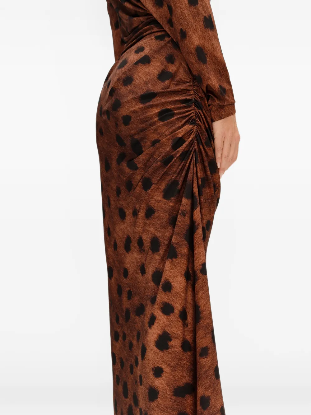BIMBA Y LOLA deer black and brown ruched fitted dress Bruin