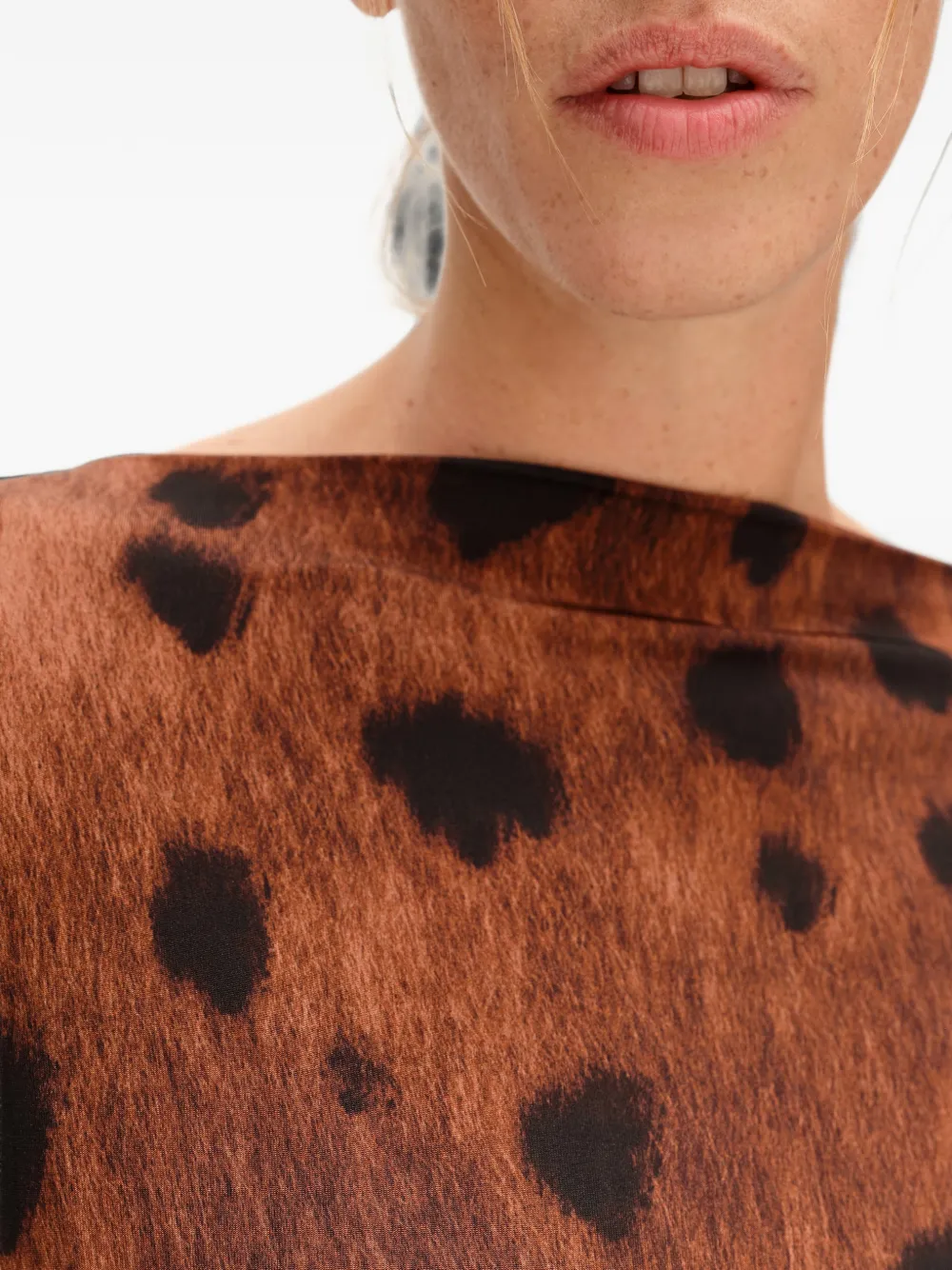 BIMBA Y LOLA deer black and brown ruched fitted dress Bruin