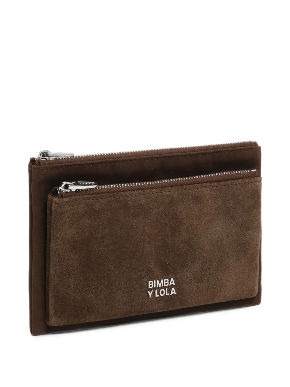 BIMBA Y LOLA dark khaki cotton and suede pocket purse Bruin