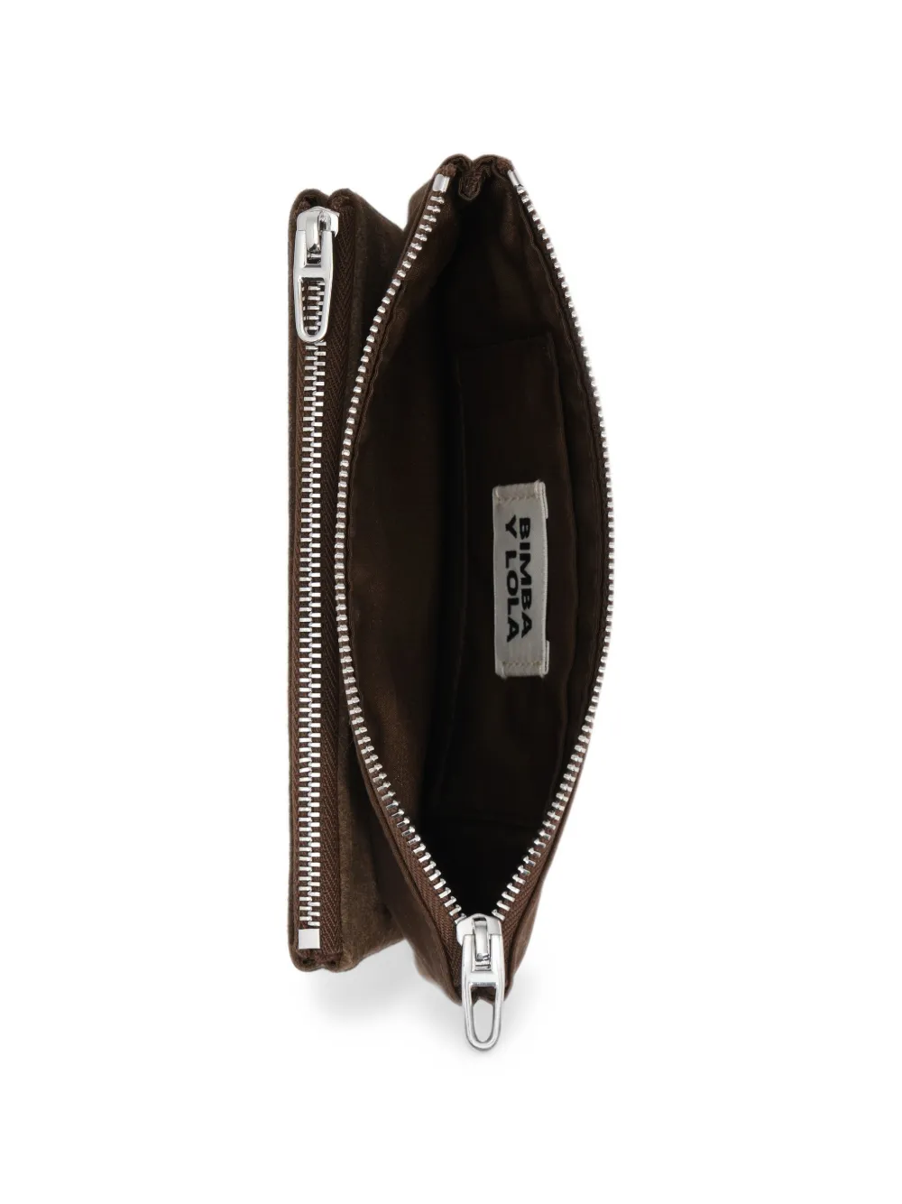 BIMBA Y LOLA dark khaki cotton and suede pocket purse Bruin