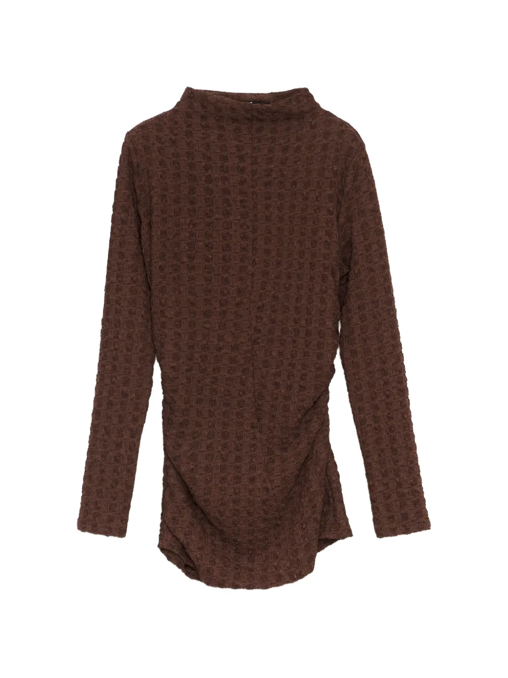 BIMBA Y LOLA chocolate ruched textured T-shirt Bruin