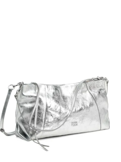 BIMBA Y LOLA  large silver-tone leather clutch