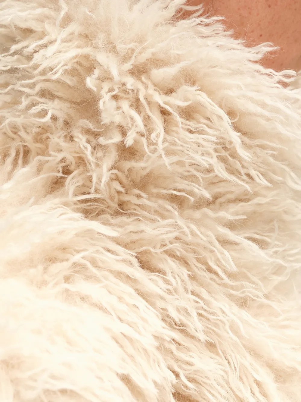 BIMBA Y LOLA ivory oversize fur vest Beige