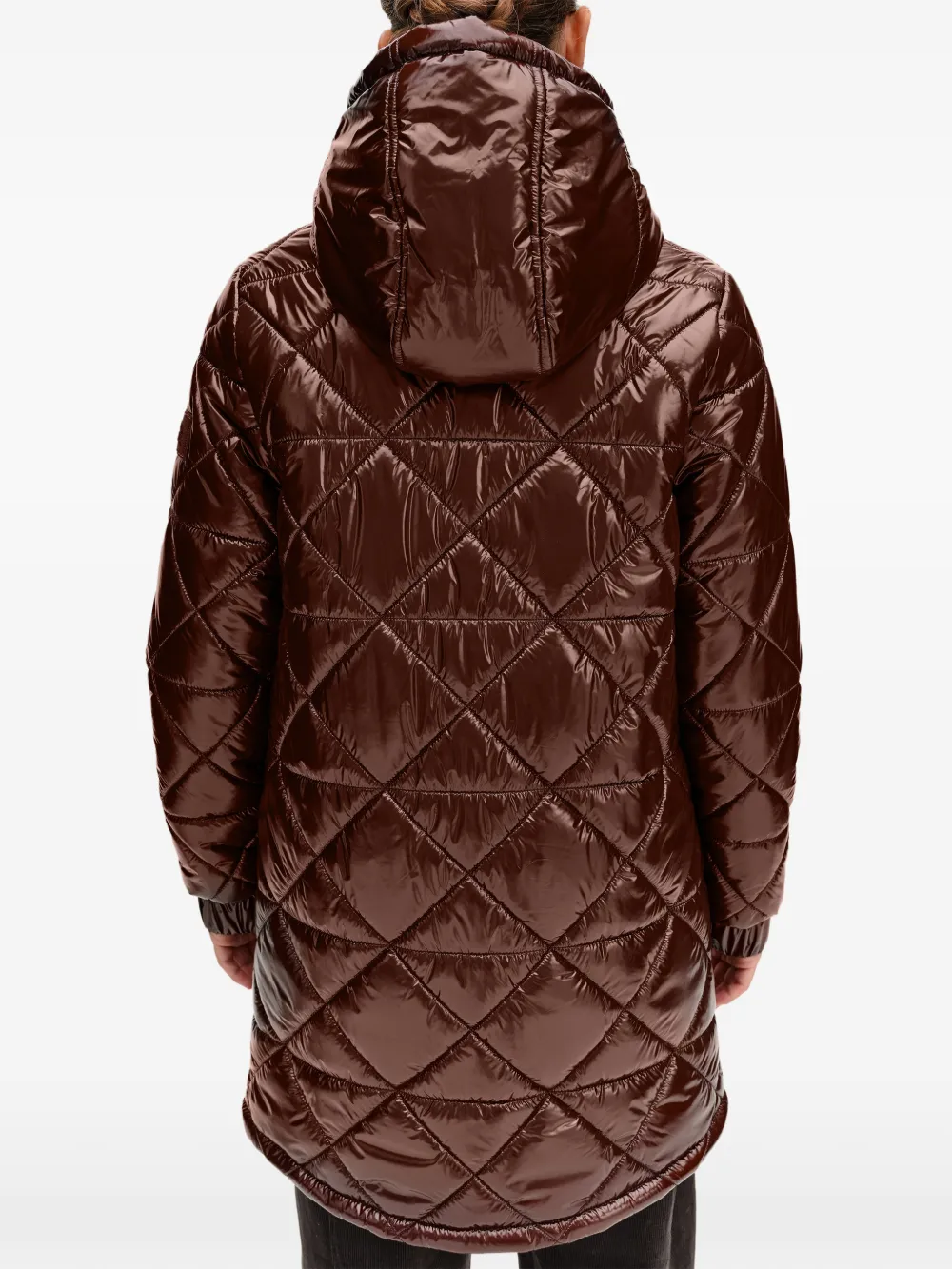 BIMBA Y LOLA brown straight-cut mid-length puffer Bruin