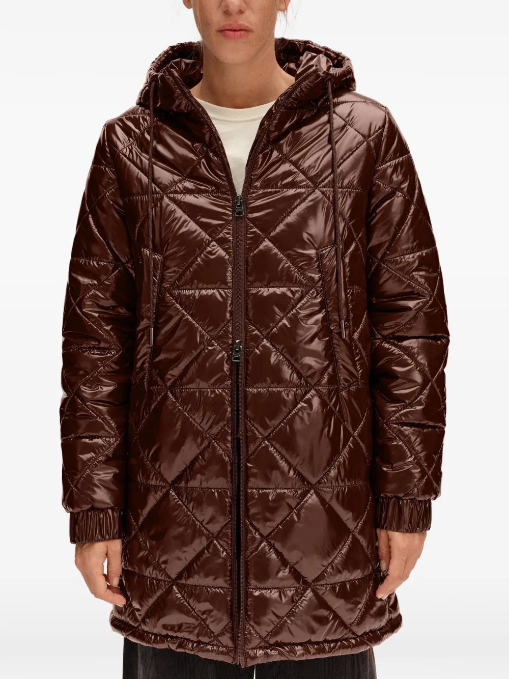 BIMBA Y LOLA brown straight-cut mid-length puffer Bruin