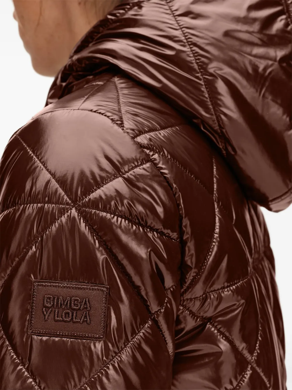 BIMBA Y LOLA brown straight-cut mid-length puffer Bruin