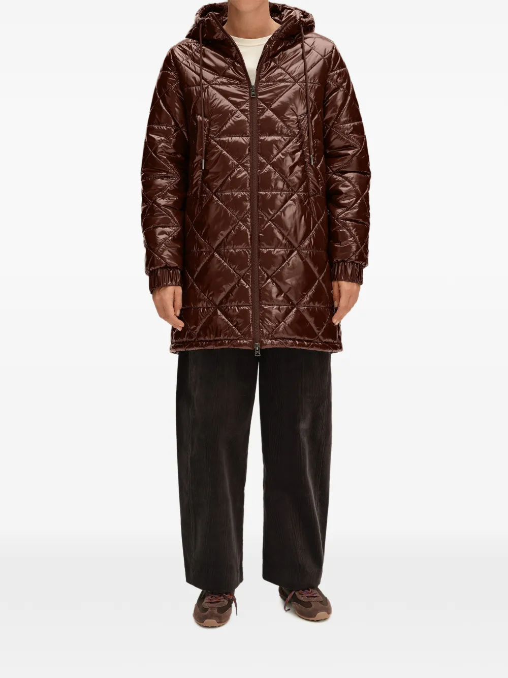 BIMBA Y LOLA brown straight-cut mid-length puffer Bruin