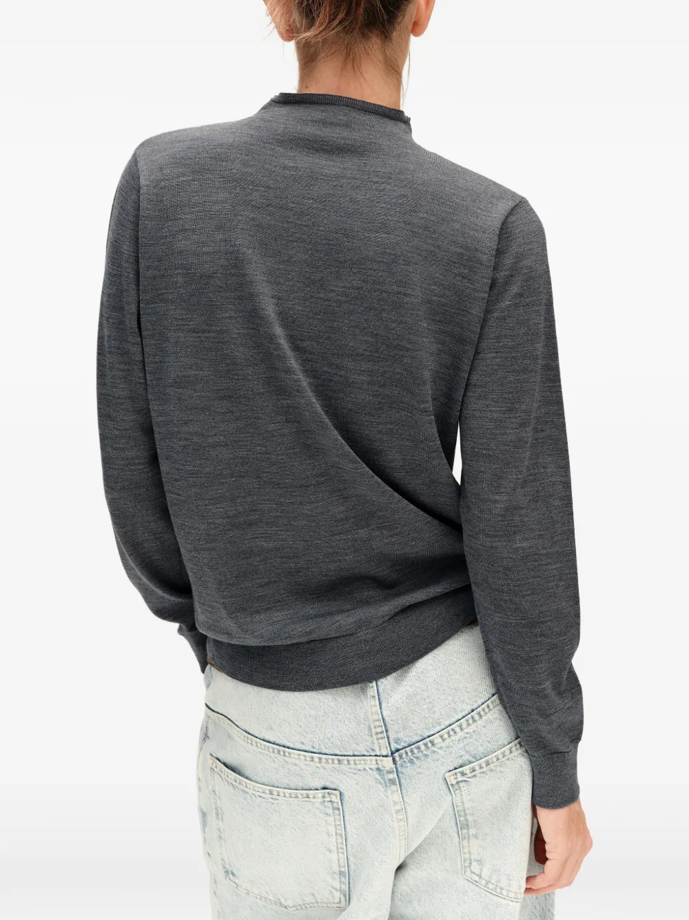 BIMBA Y LOLA dark-gray merino wool turtleneck sweater Grijs