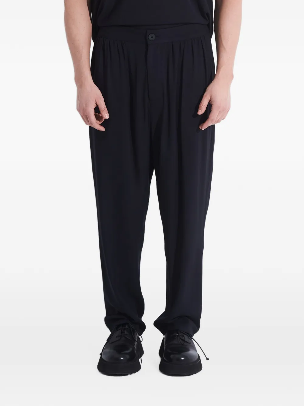 Tessitura tapered low-crotch trousers - Noir
