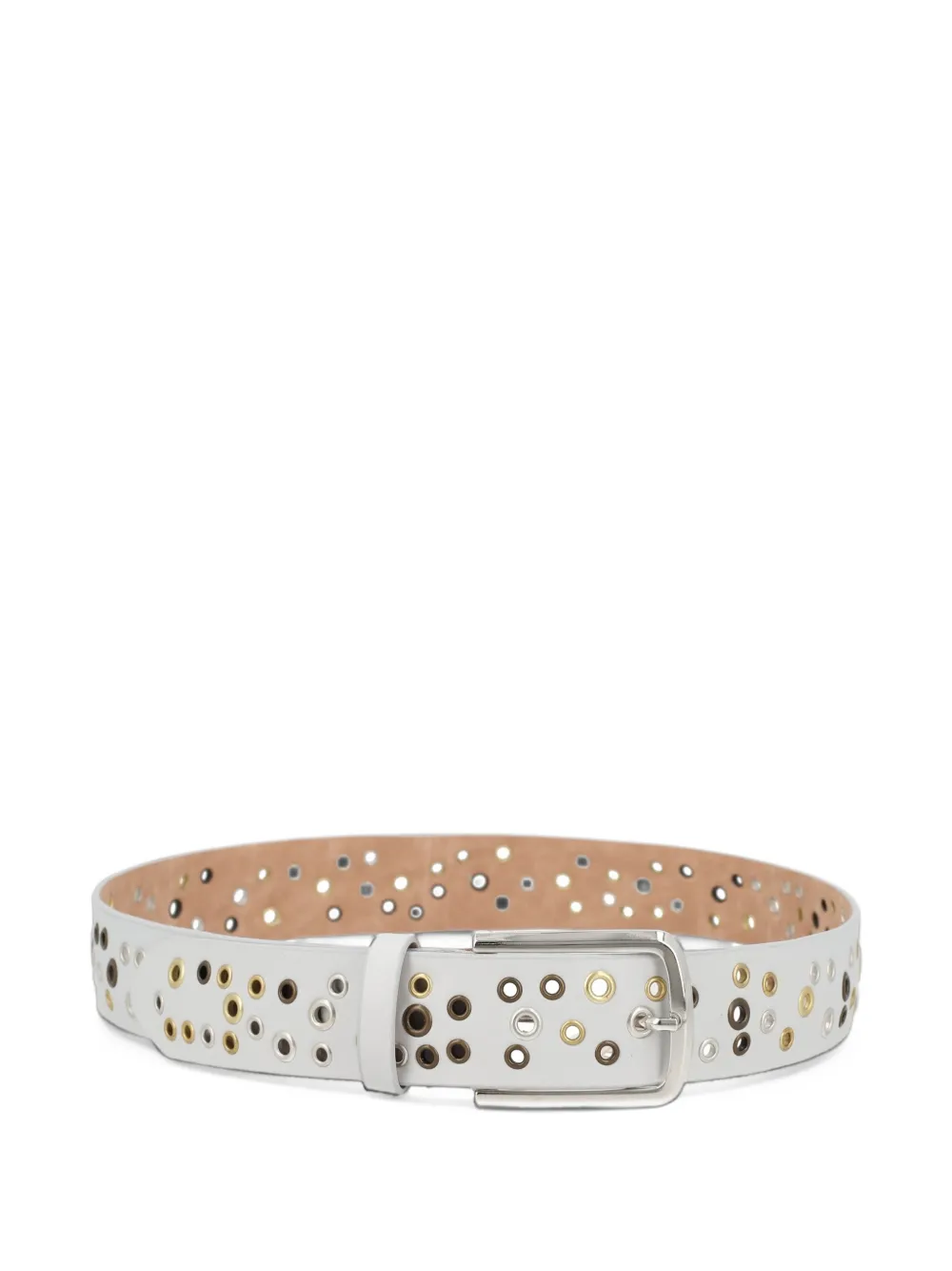 Gimaguas Rufus eyelet-embellished leather belt - Weiß