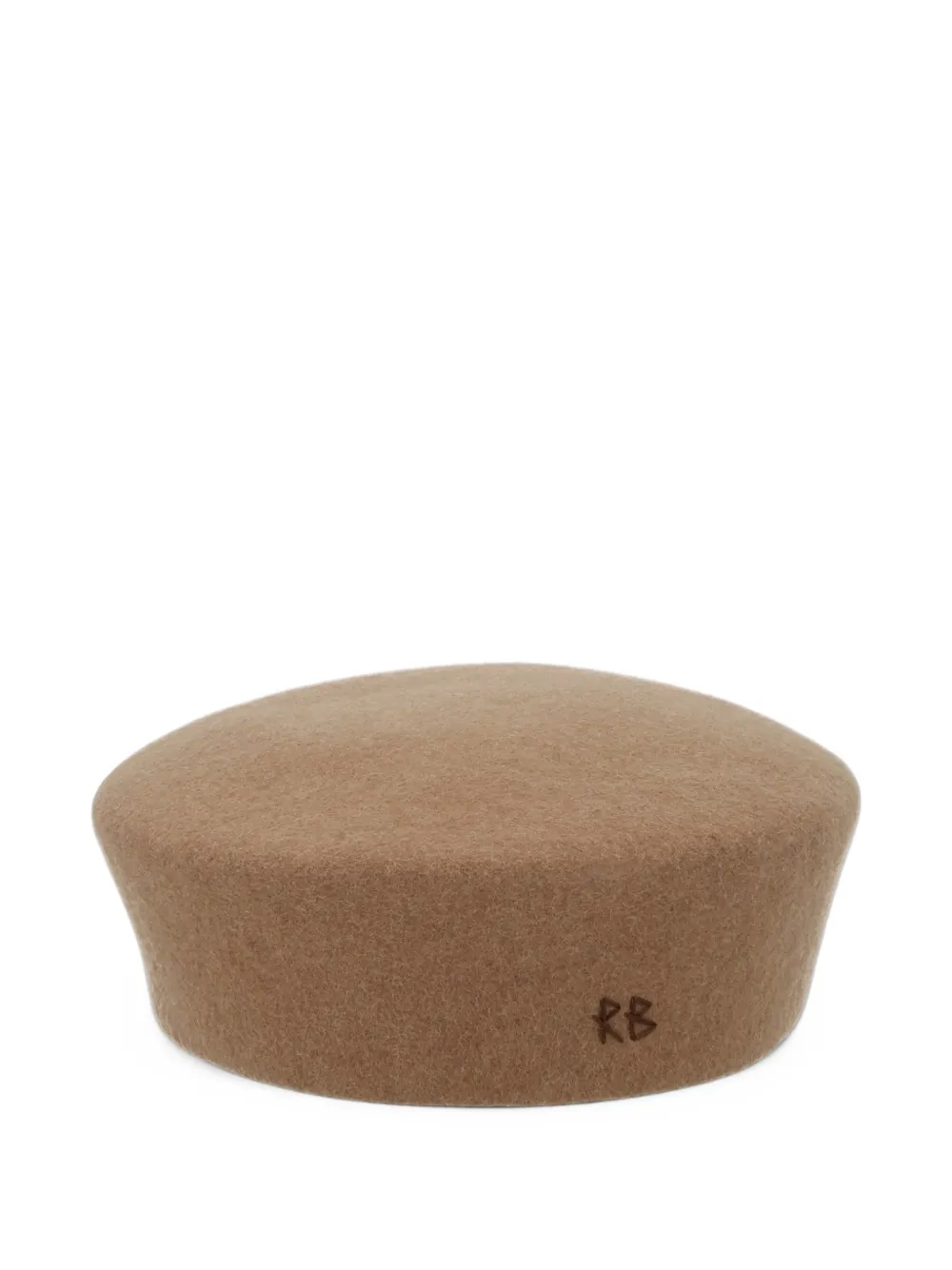 Ruslan Baginskiy logo-embroidered wool beret Bruin