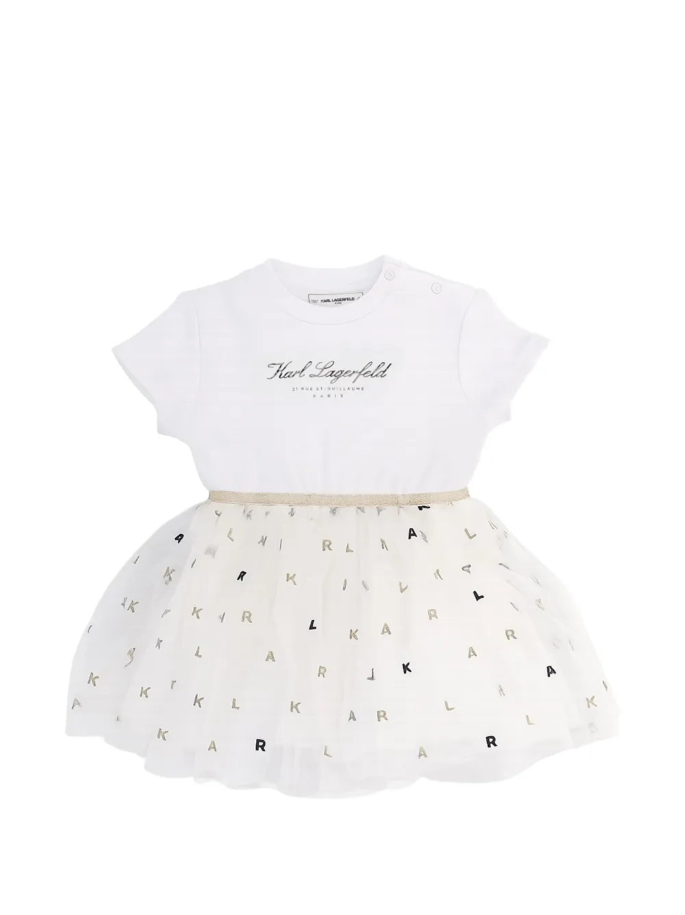 Karl Lagerfeld Kids robe évasée à logo imprimé - Blanc