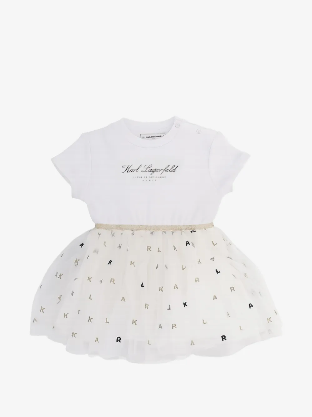 Karl Lagerfeld Kids 로고 프린트 플레어 드레스