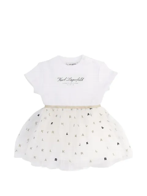 Karl Lagerfeld Kids robe évasée à logo imprimé