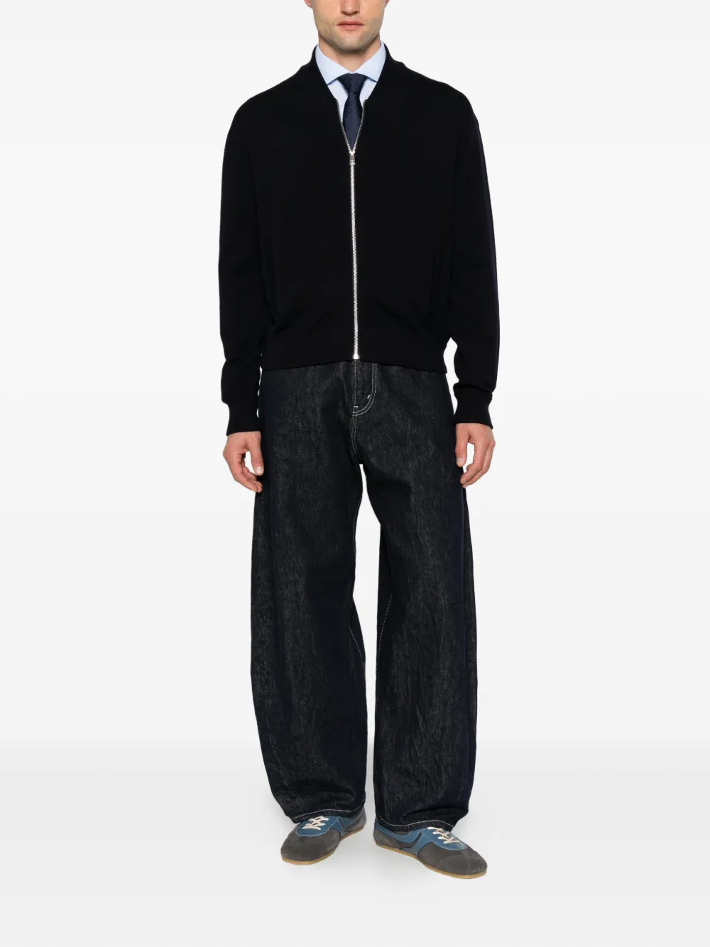Diana Studio zip-up knitted sweater - Black