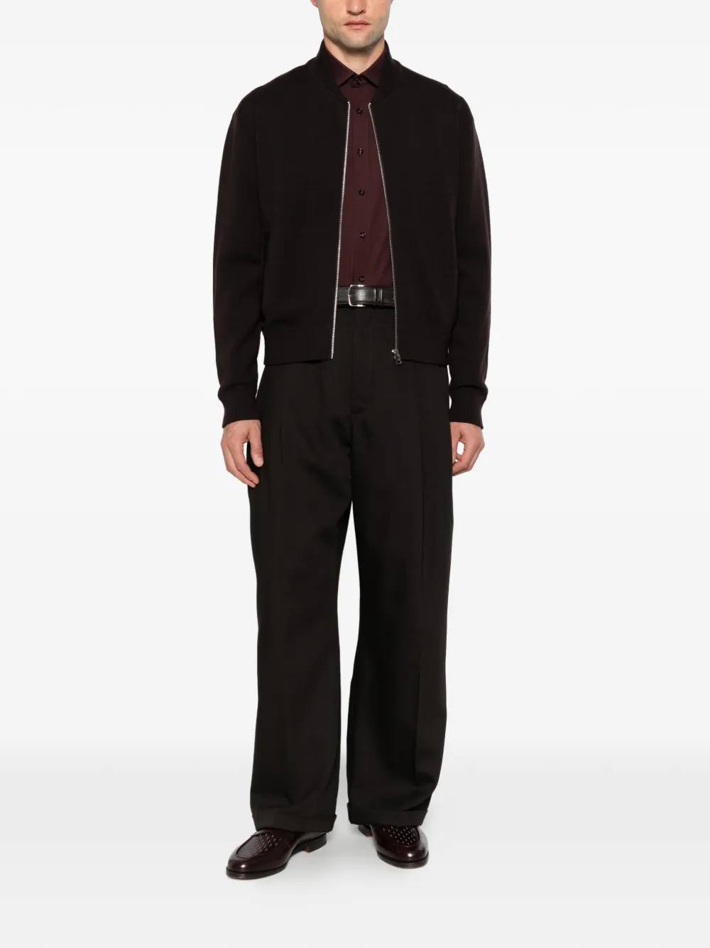 Diana Studio zip-up cardigan - Brown