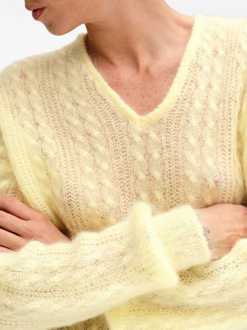BIMBA Y LOLA light-yellow boxy mohair sweater Geel