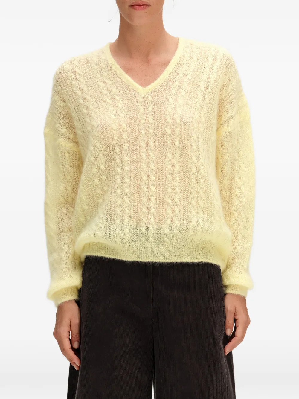 BIMBA Y LOLA light-yellow boxy mohair sweater Geel