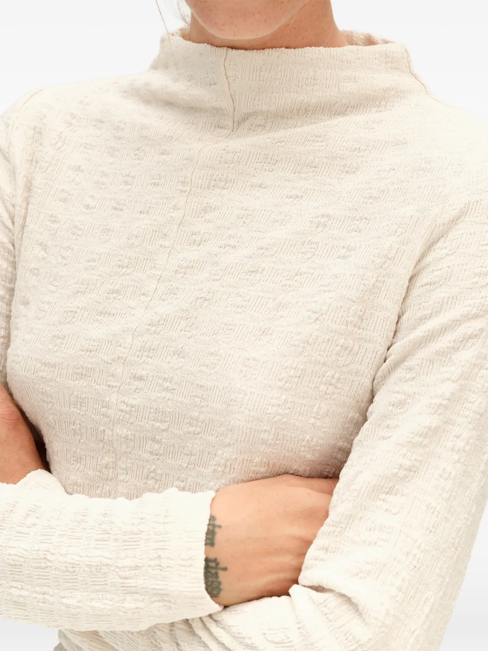 BIMBA Y LOLA ivory textured ruched dress Wit