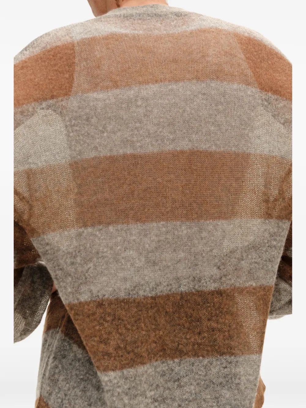 BIMBA Y LOLA toffee striped wool cardigan Bruin