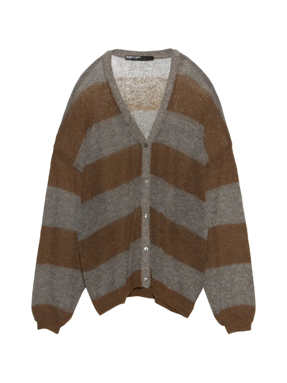 BIMBA Y LOLA toffee striped wool cardigan - Marrone