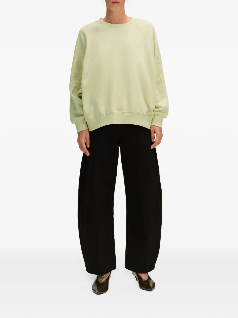 BIMBA Y LOLA oversize lime lace sweatshirt Groen
