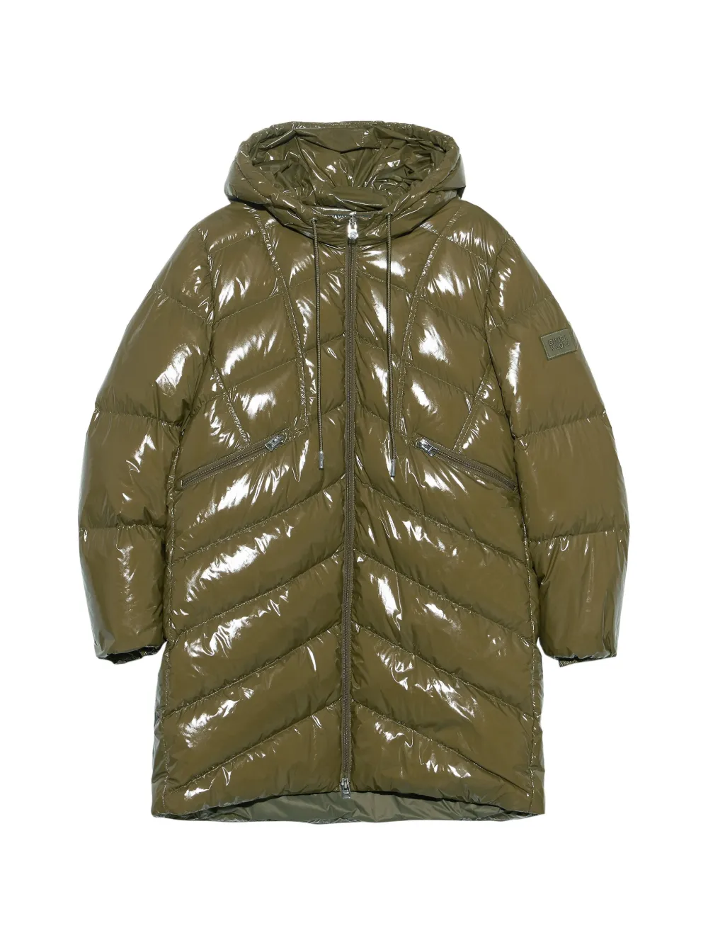 BIMBA Y LOLA olive green mid-length quilted coat - Verde