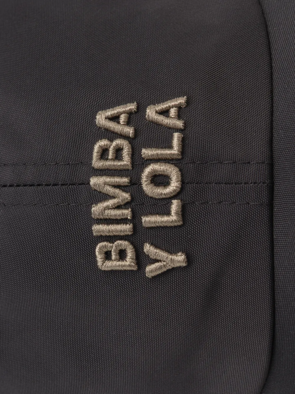 BIMBA Y LOLA black nylon and fur cap Zwart