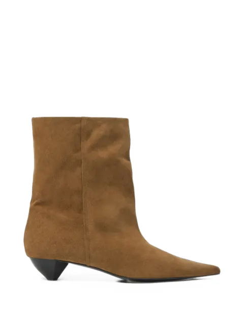 BIMBA Y LOLA  olive suede heeled ankle boots
