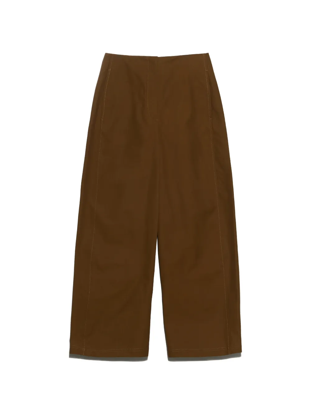 BIMBA Y LOLA dark olive suede barrel-leg trousers Bruin