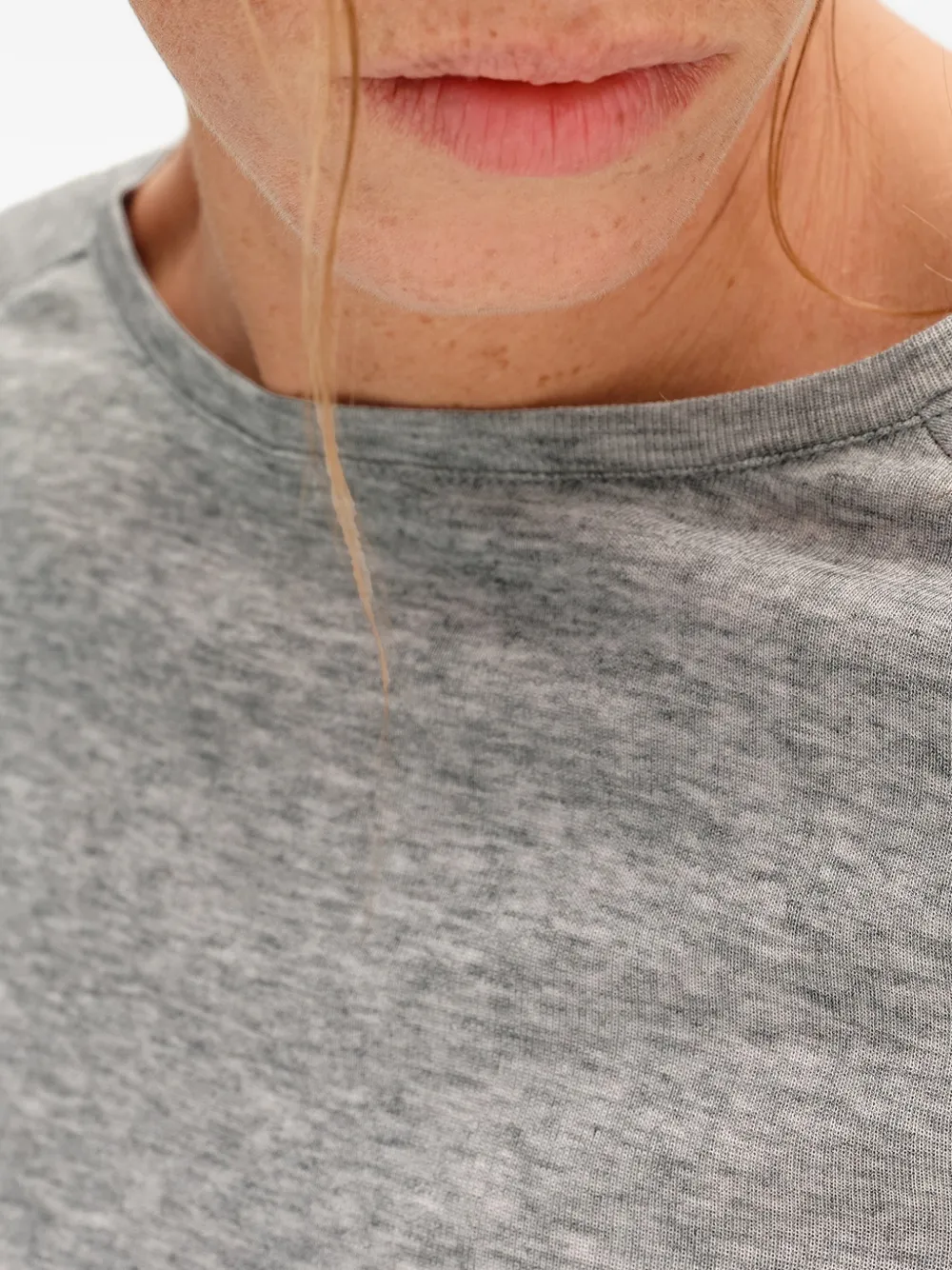 BIMBA Y LOLA gray melange gathered raglan T-shirt Grijs