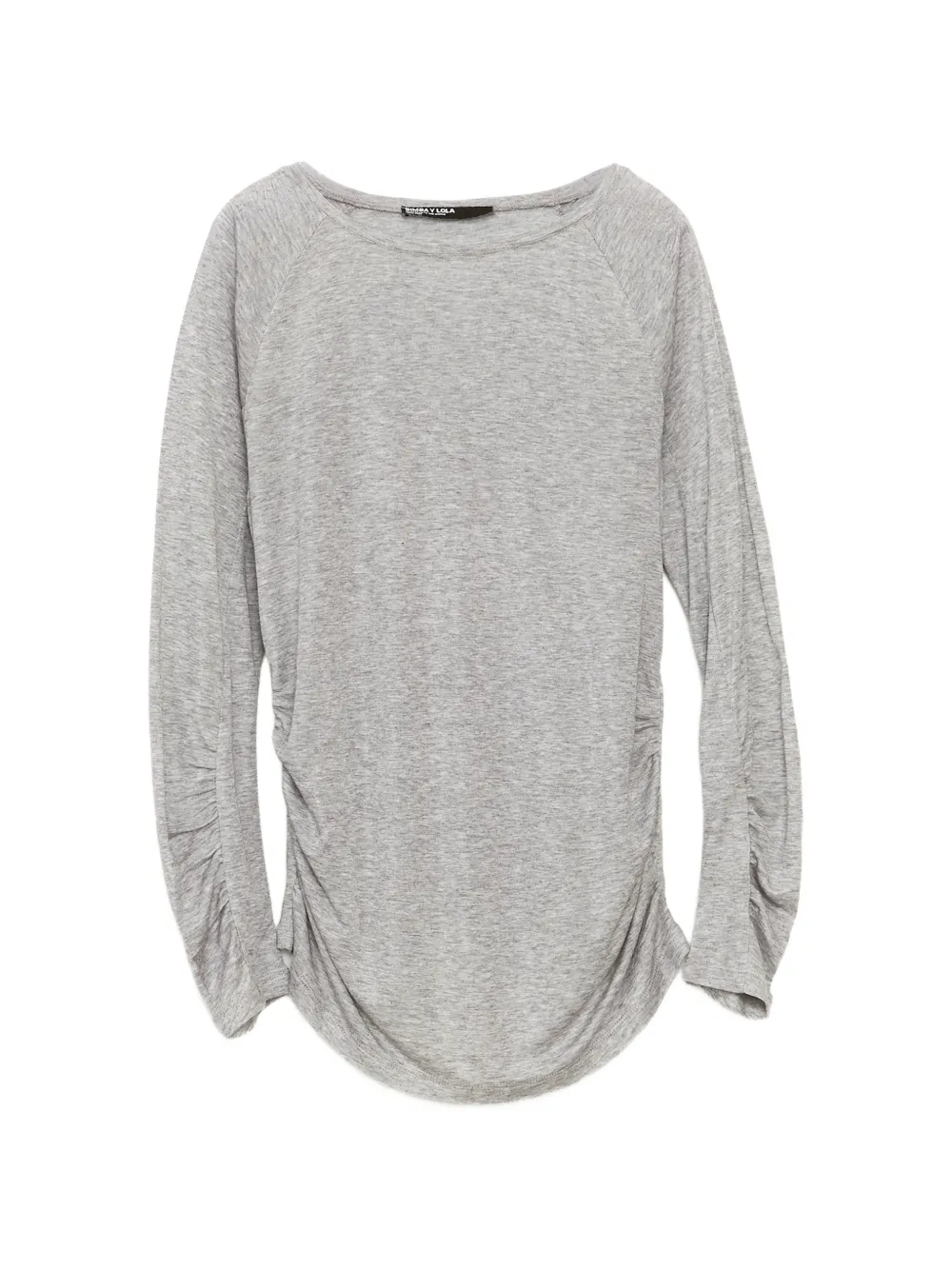 BIMBA Y LOLA gray melange gathered raglan T-shirt Grijs