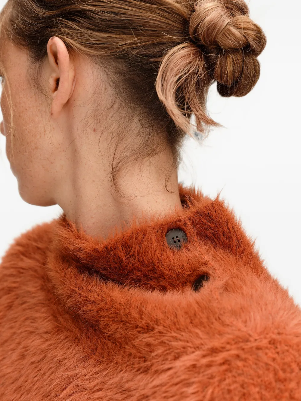 BIMBA Y LOLA burnt-orange fur turtleneck sweater Oranje