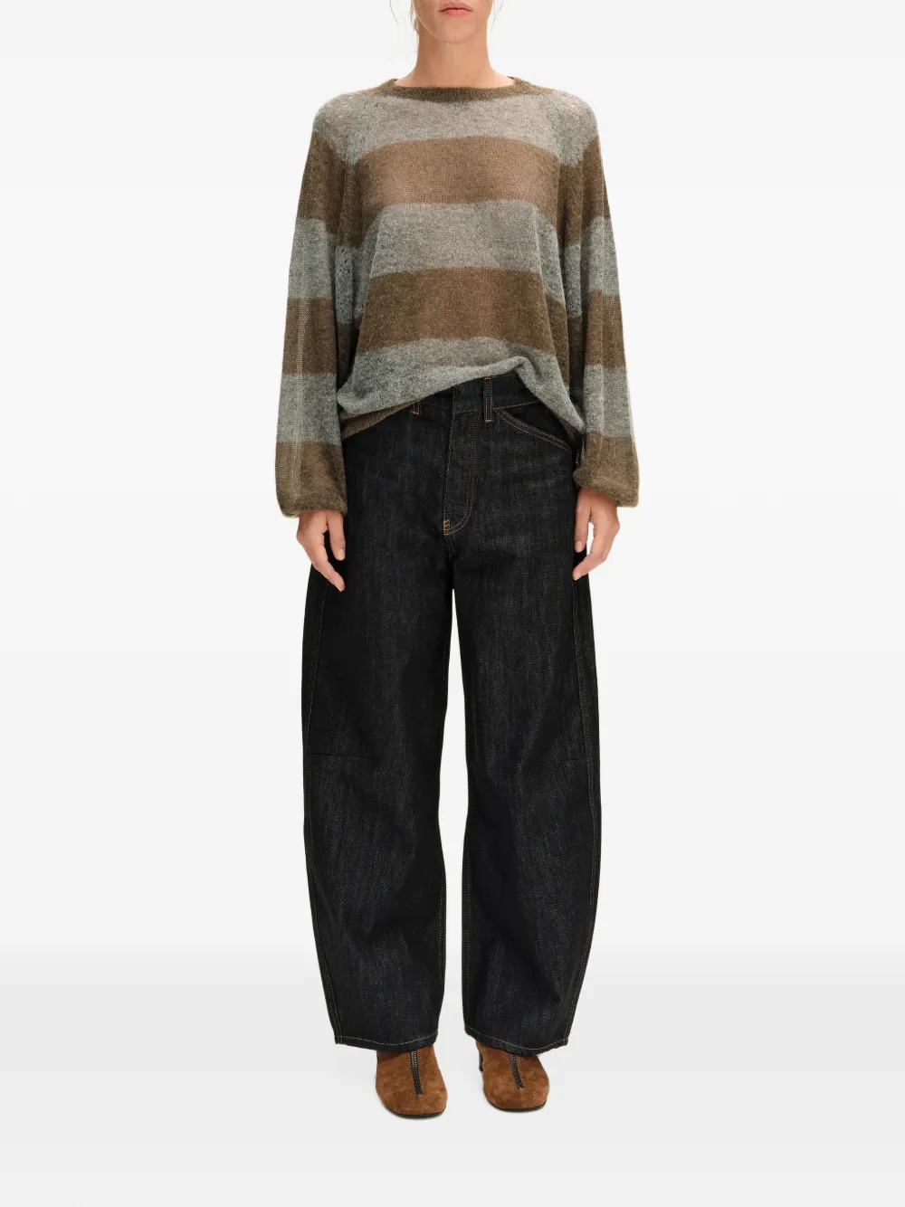 BIMBA Y LOLA toffee striped wool sweater Bruin