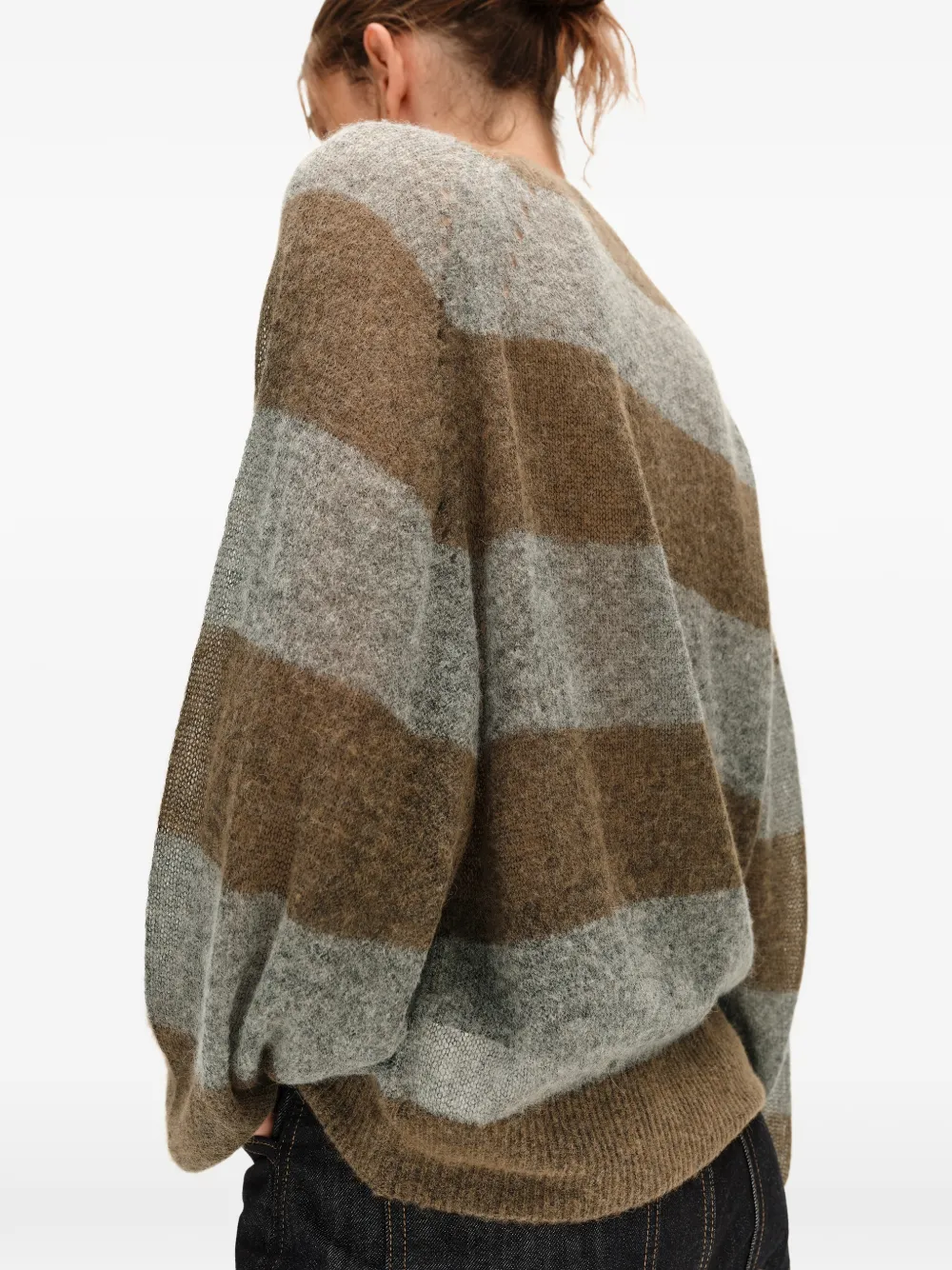 BIMBA Y LOLA toffee striped wool sweater Bruin