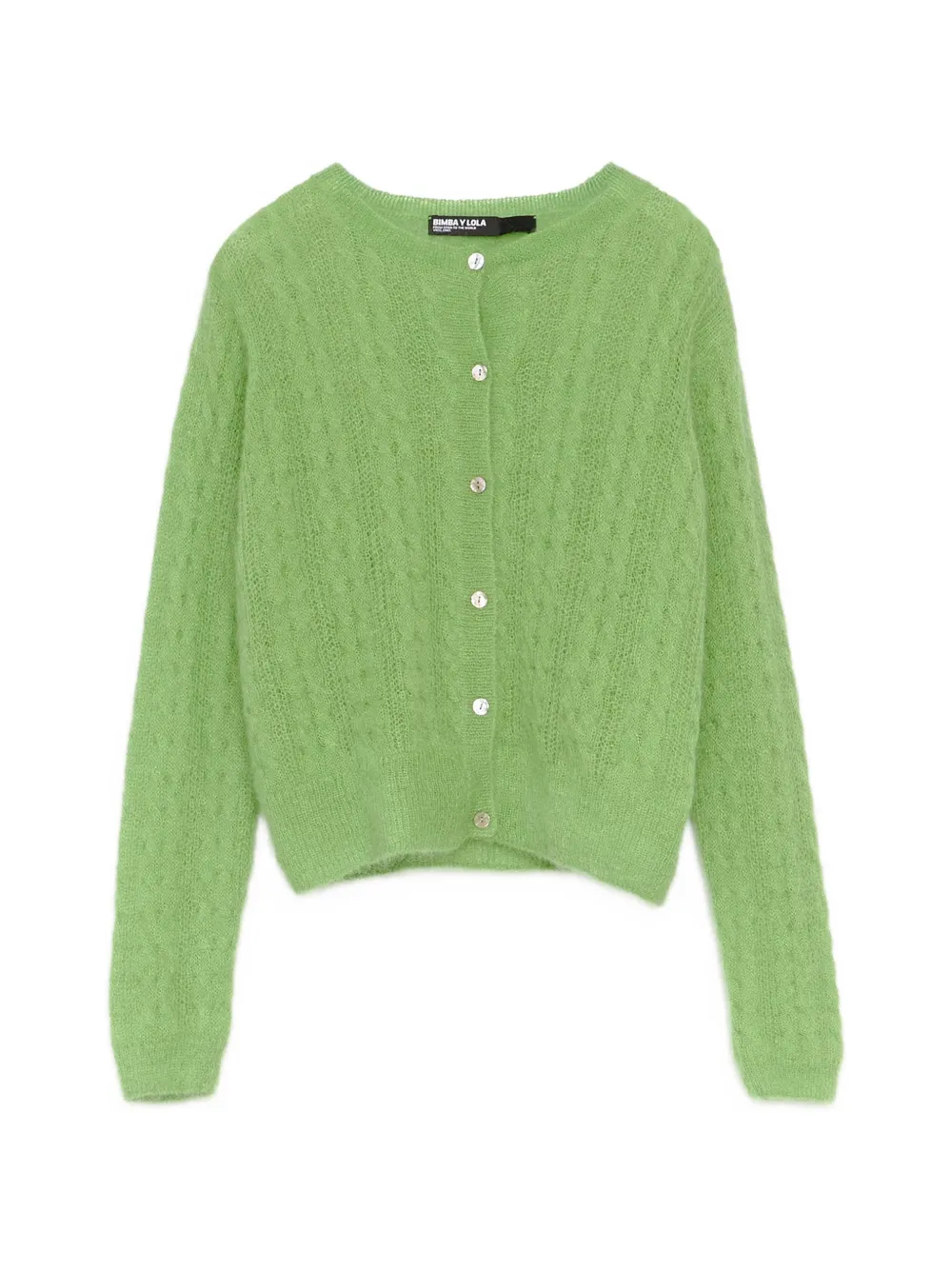 BIMBA Y LOLA apple-green boxy mohair cardigan
