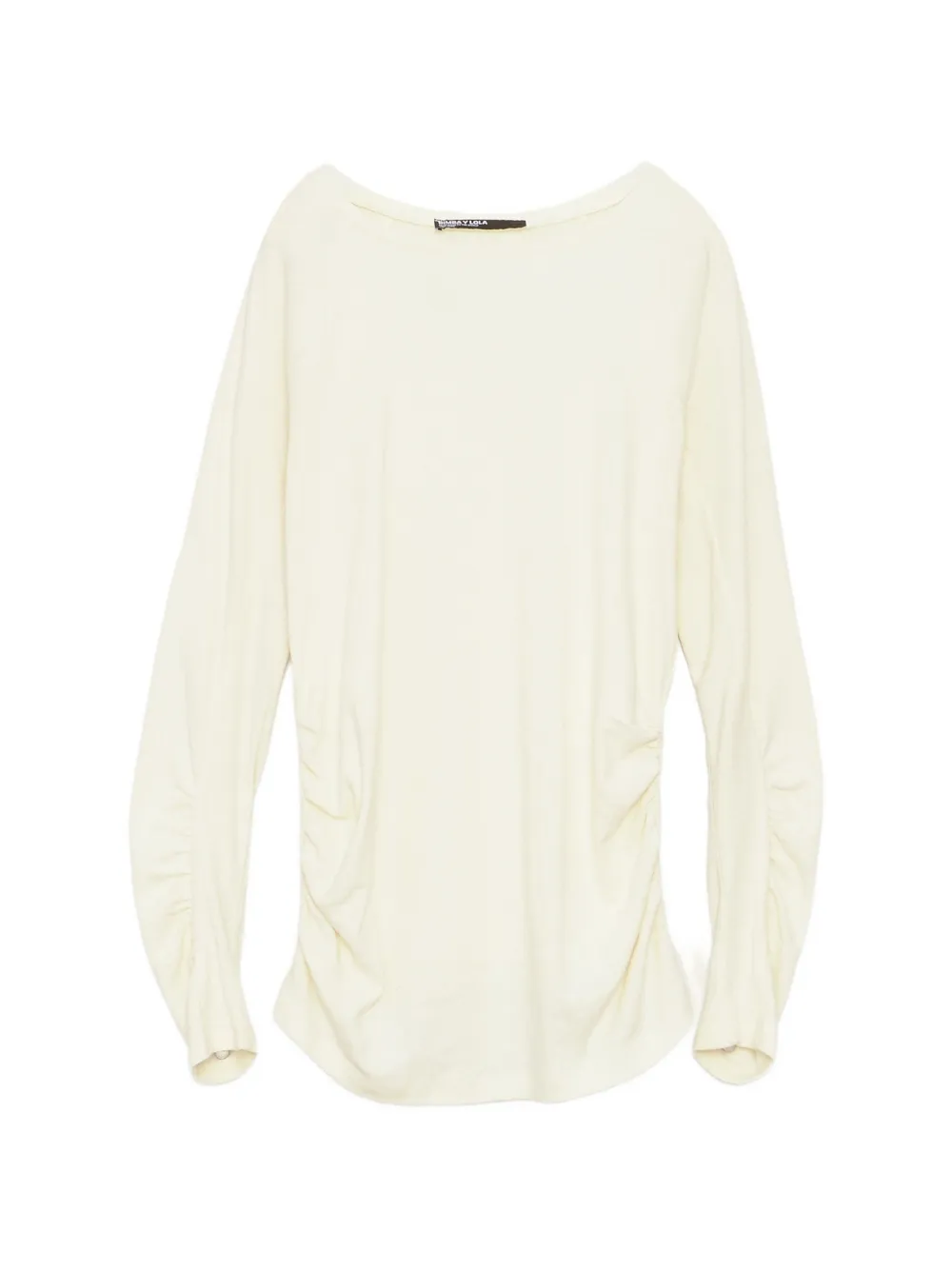 BIMBA Y LOLA ivory gathered raglan T-shirt Wit
