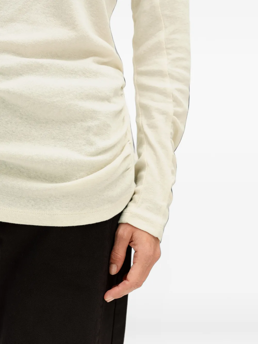 BIMBA Y LOLA ivory gathered raglan T-shirt Wit