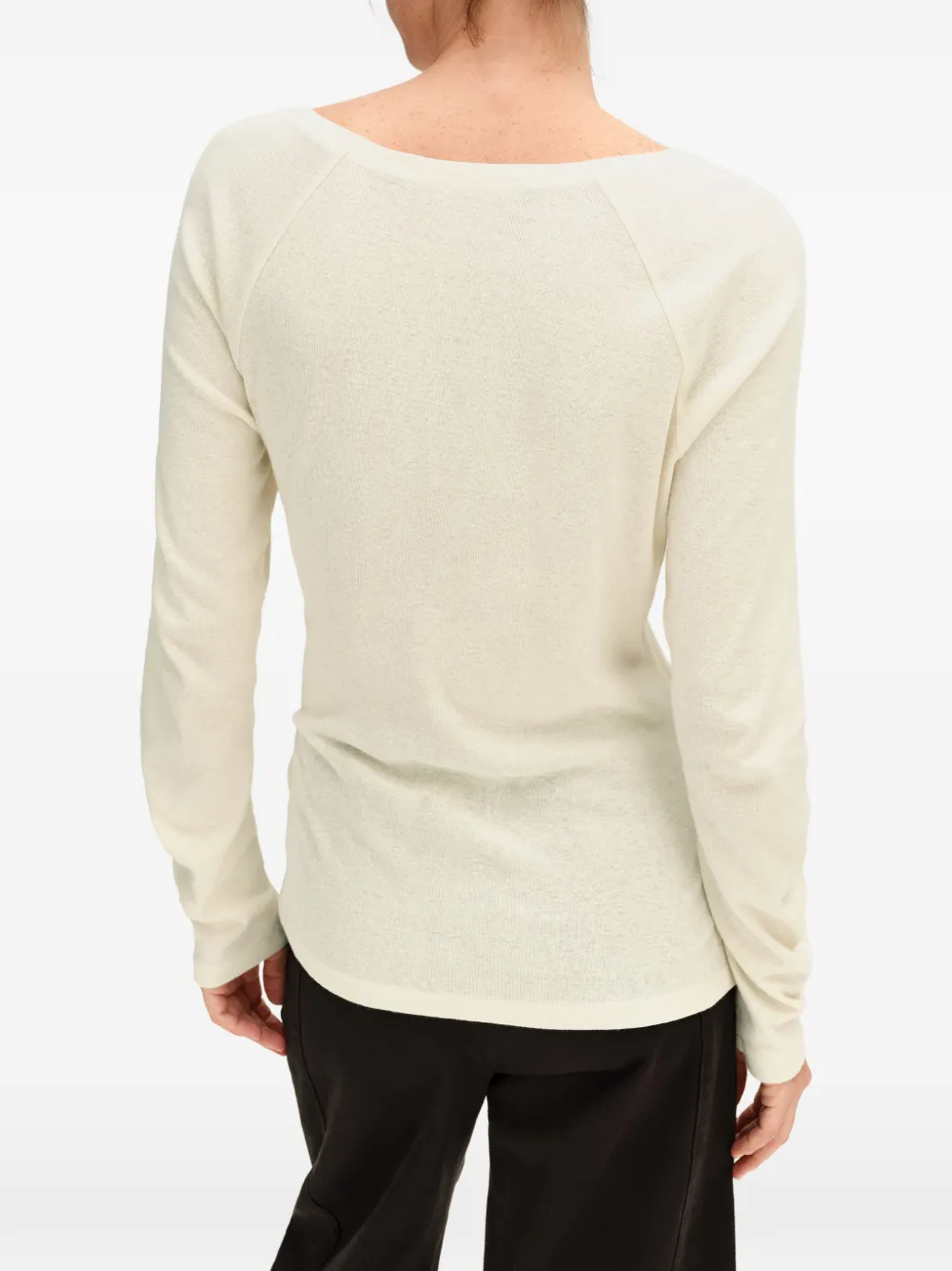 BIMBA Y LOLA ivory gathered raglan T-shirt Wit