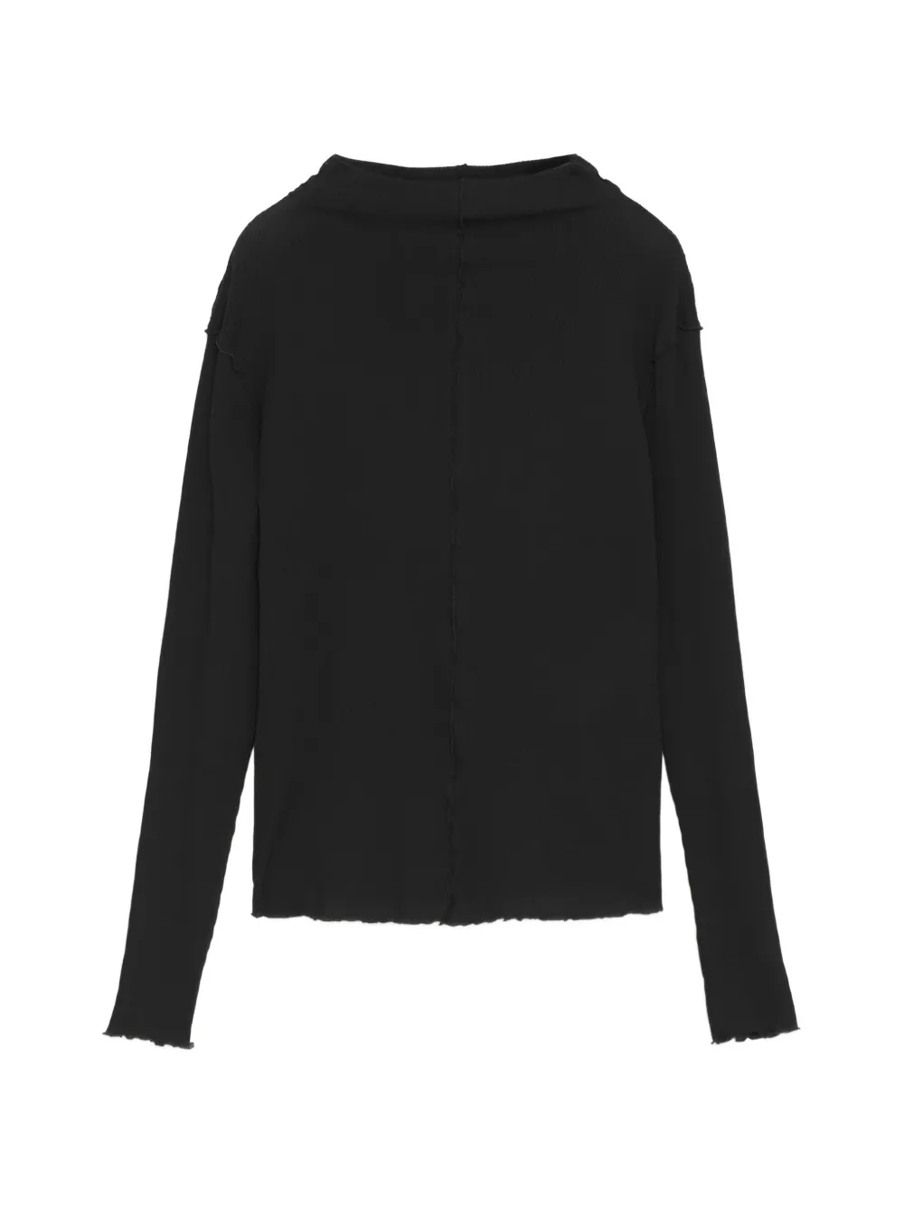 BIMBA Y LOLA black ribbed raglan T-shirt Zwart