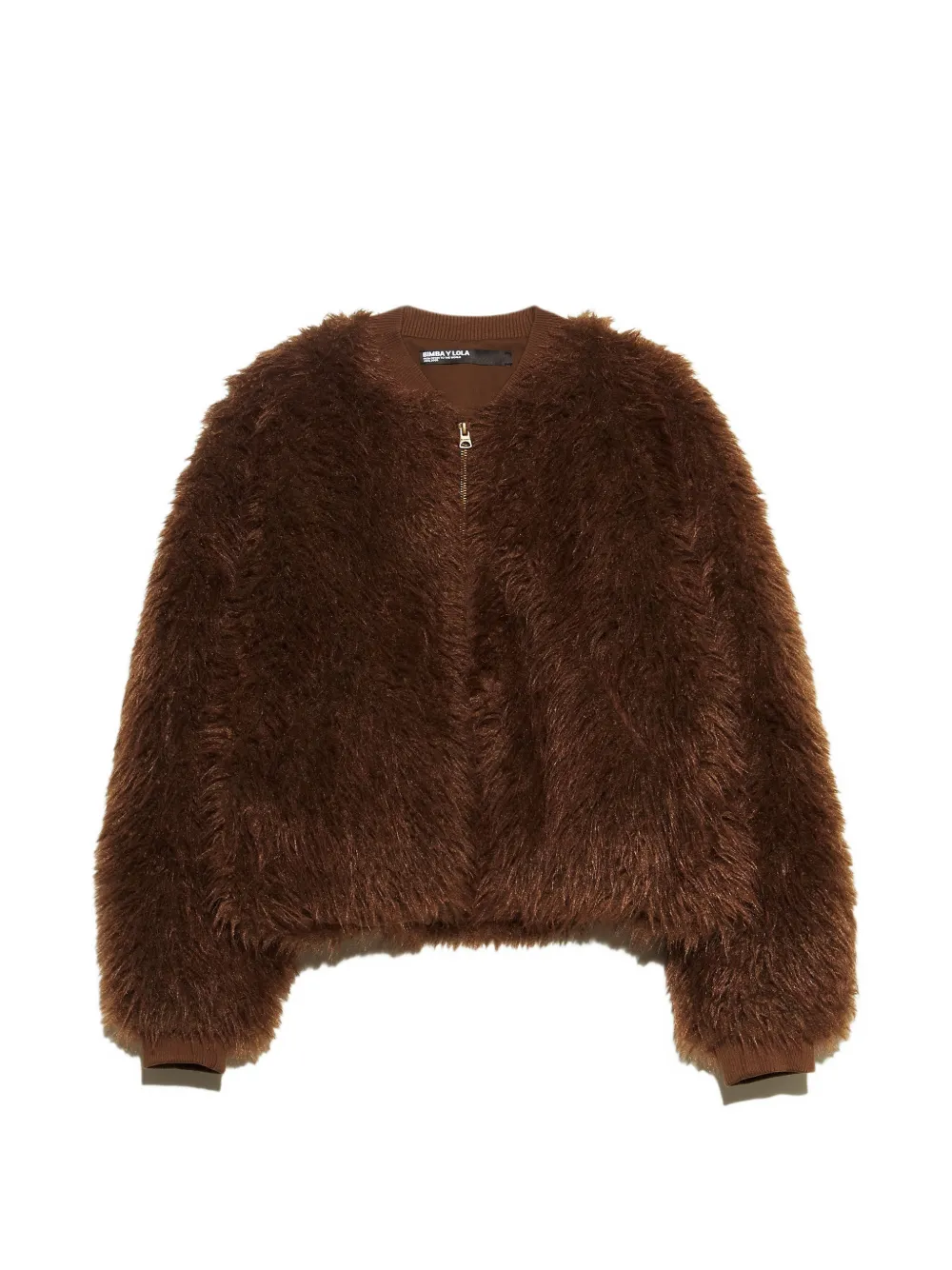 BIMBA Y LOLA Khakibraune Bomberjacke mit Pelz