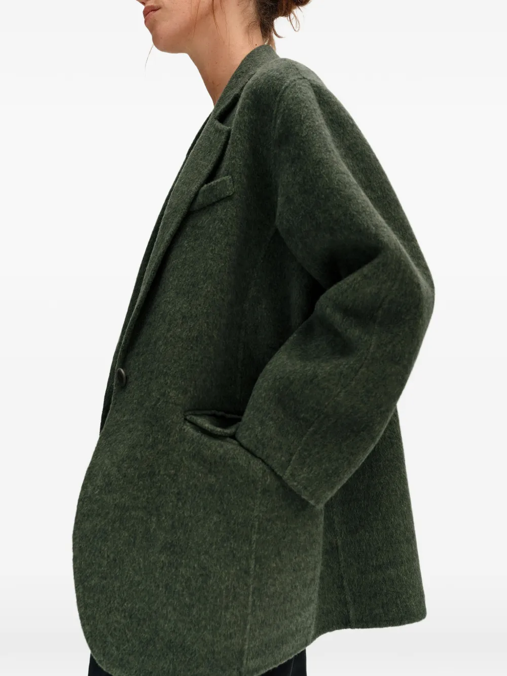 BIMBA Y LOLA khaki tailored double-face double-breasted coat Groen
