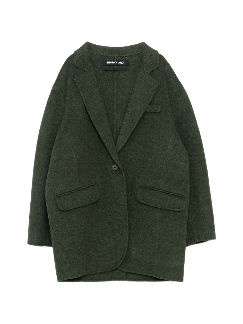 BIMBA Y LOLA Khakifarbener doppelreihiger Doubleface-Mantel im Tailoring-Stil - Grün