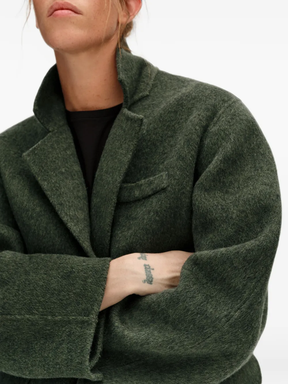 BIMBA Y LOLA khaki tailored double-face double-breasted coat Groen