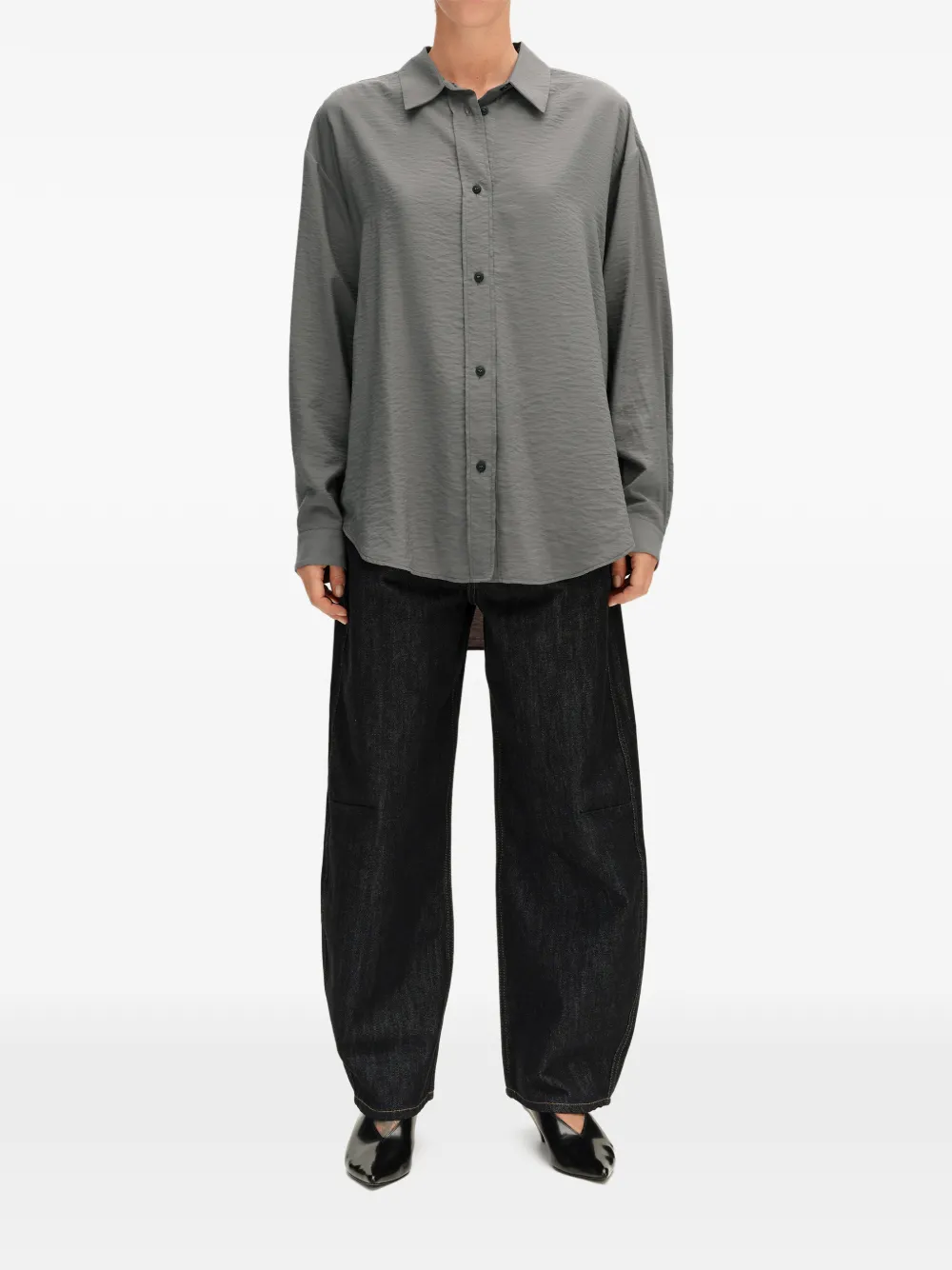 BIMBA Y LOLA anthracite straight-leg shirt Grijs