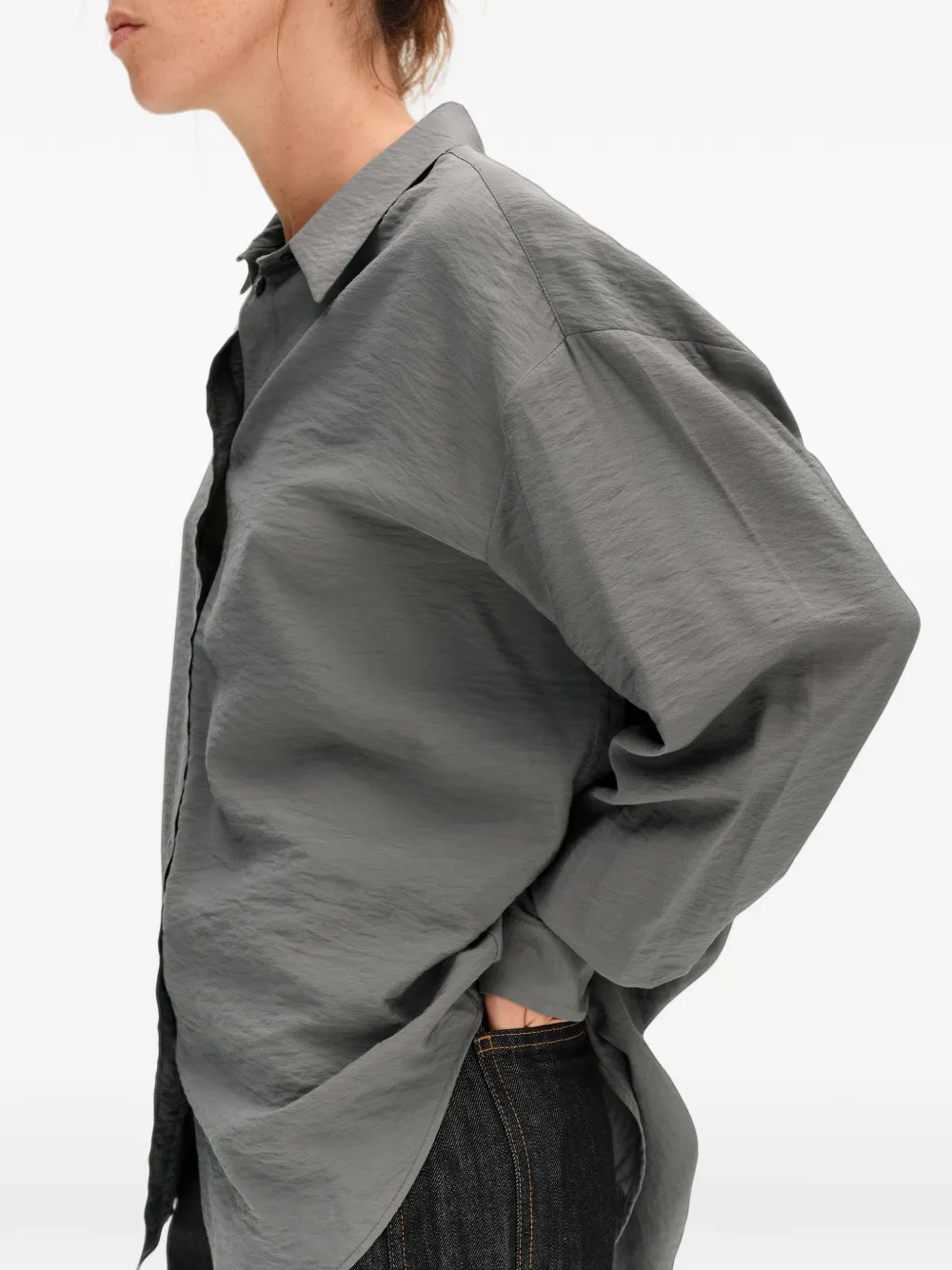 BIMBA Y LOLA anthracite straight-leg shirt Grijs