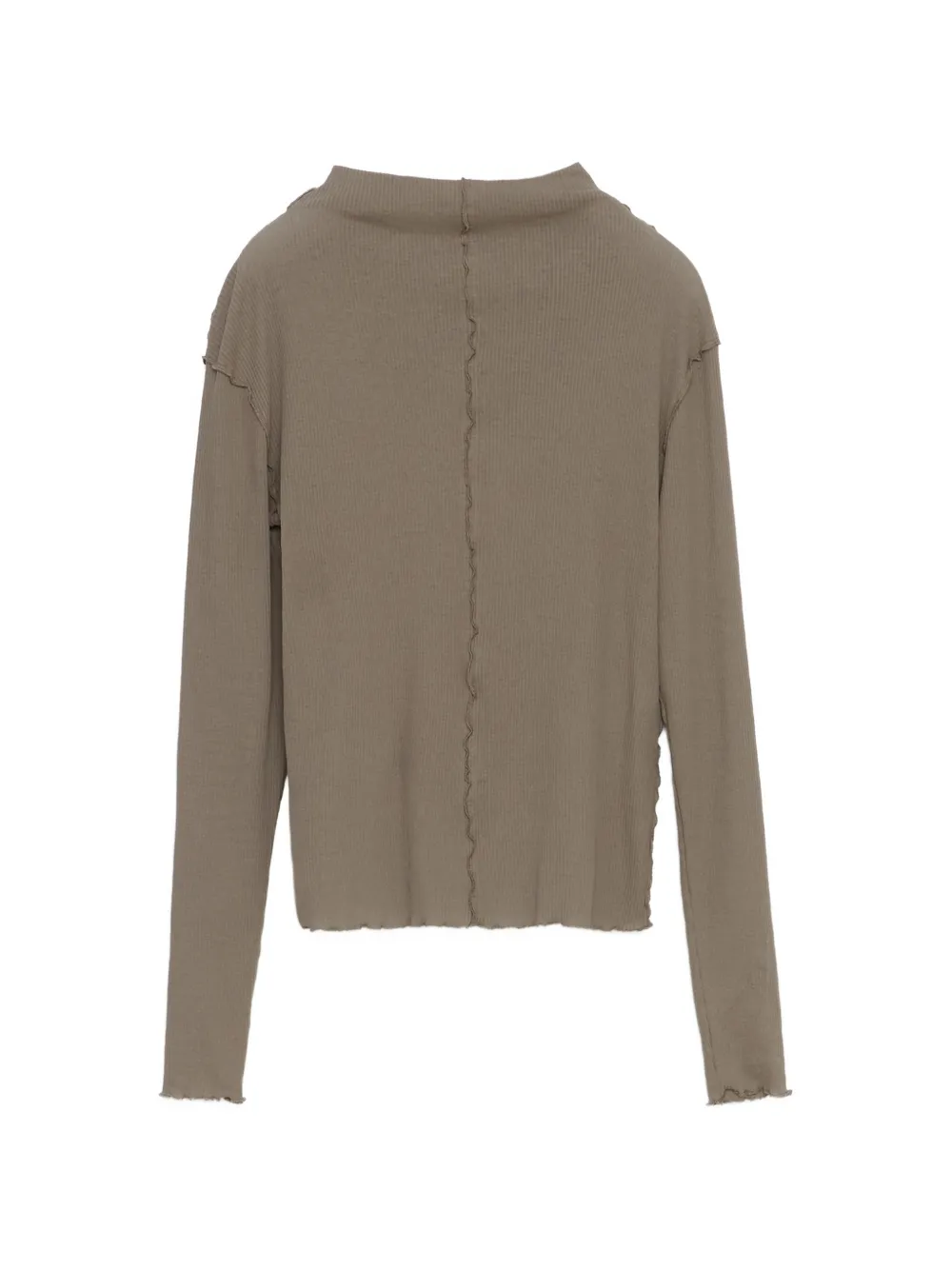 BIMBA Y LOLA taupe fitted ribbed T-shirt Bruin